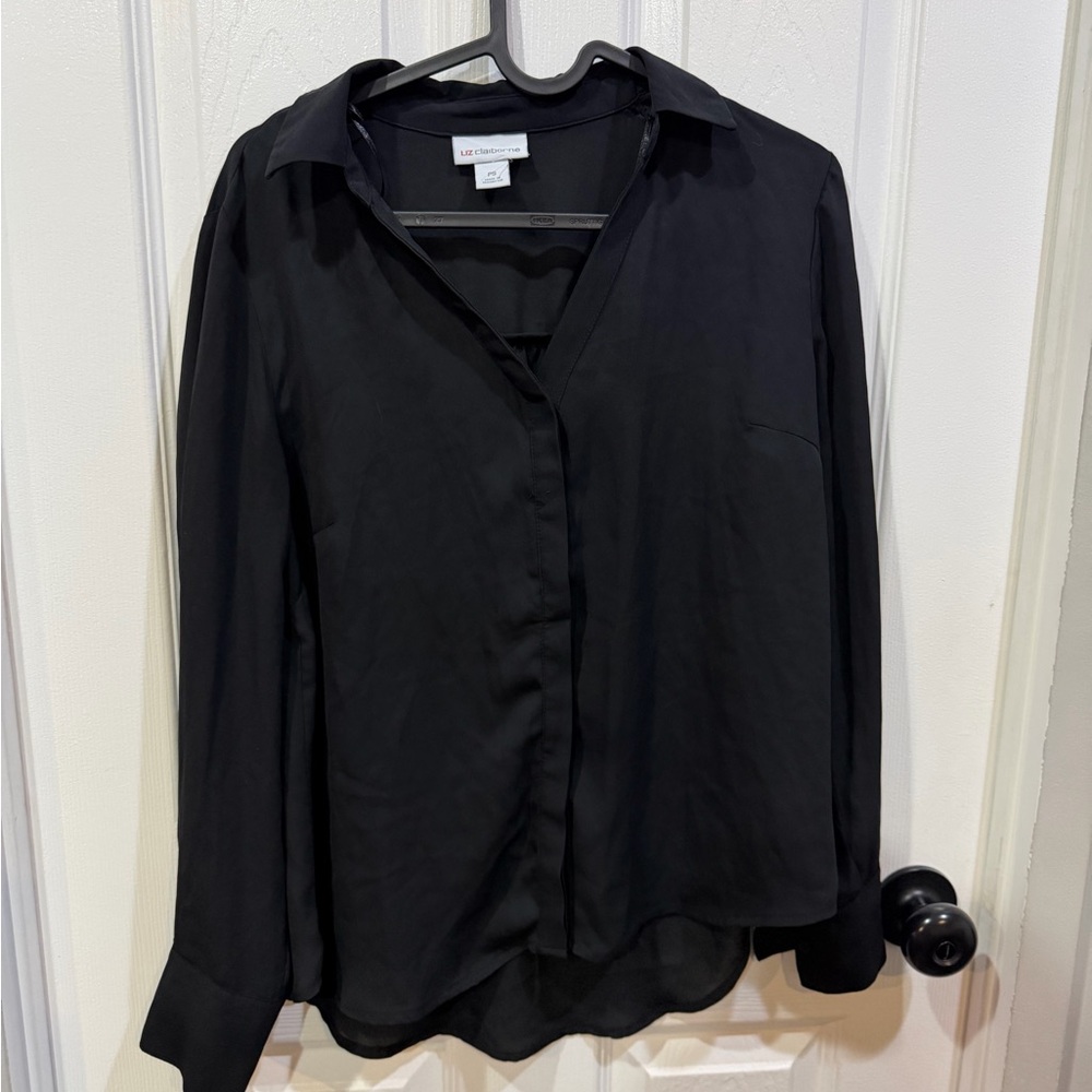 Liz Claiborne Black Button Down Shirt